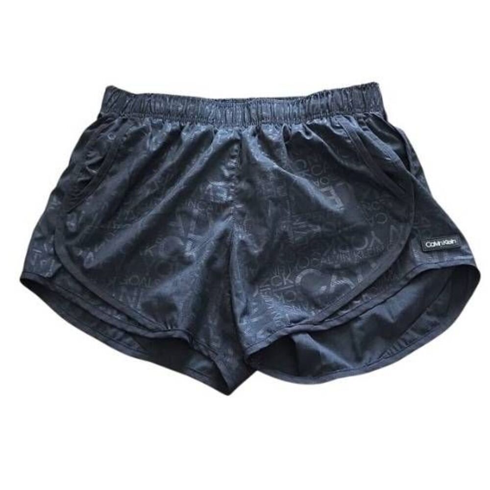 Calvin Klein Women's Size Small Black Logo Print Running Shorts